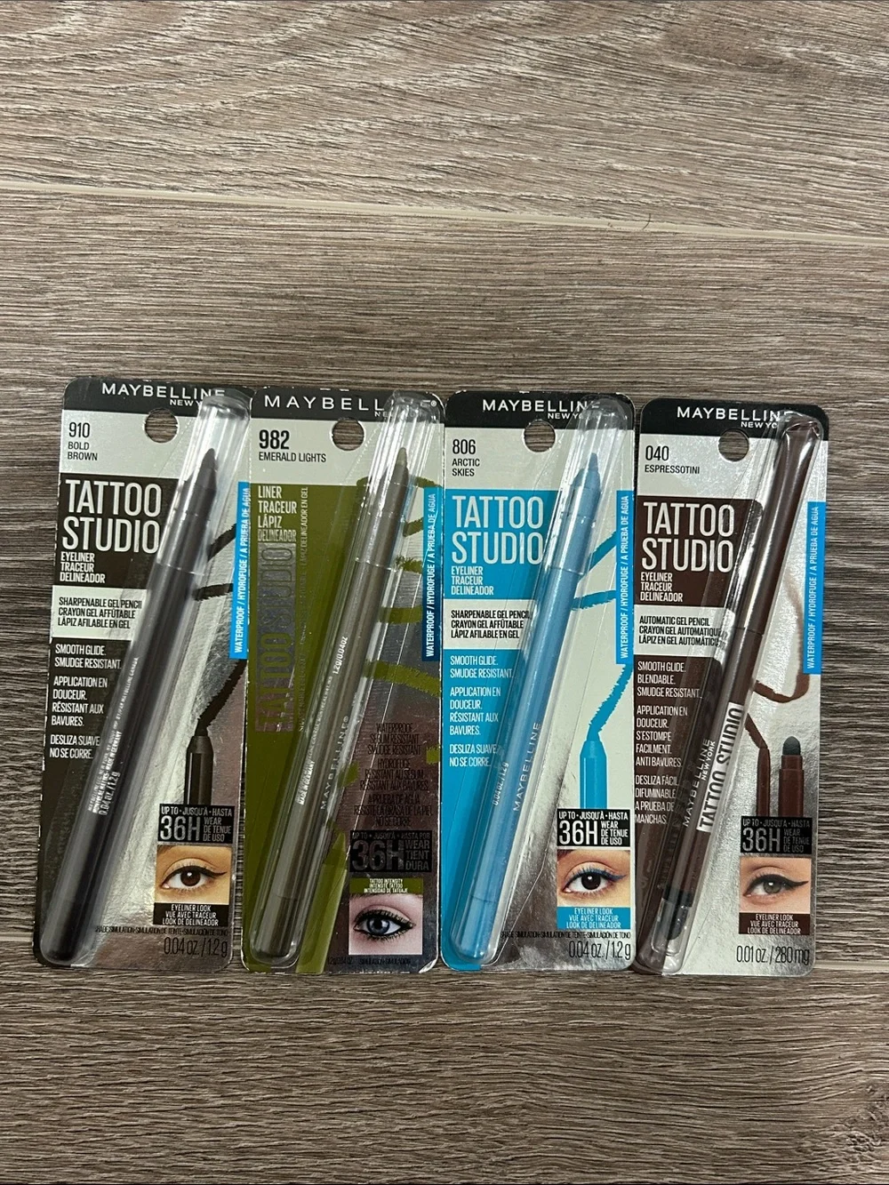Maybelline Tattoo Studio Eyeliner Set — Black, Green, Blue, Brown 🌸 FIRM PRICE 🌸